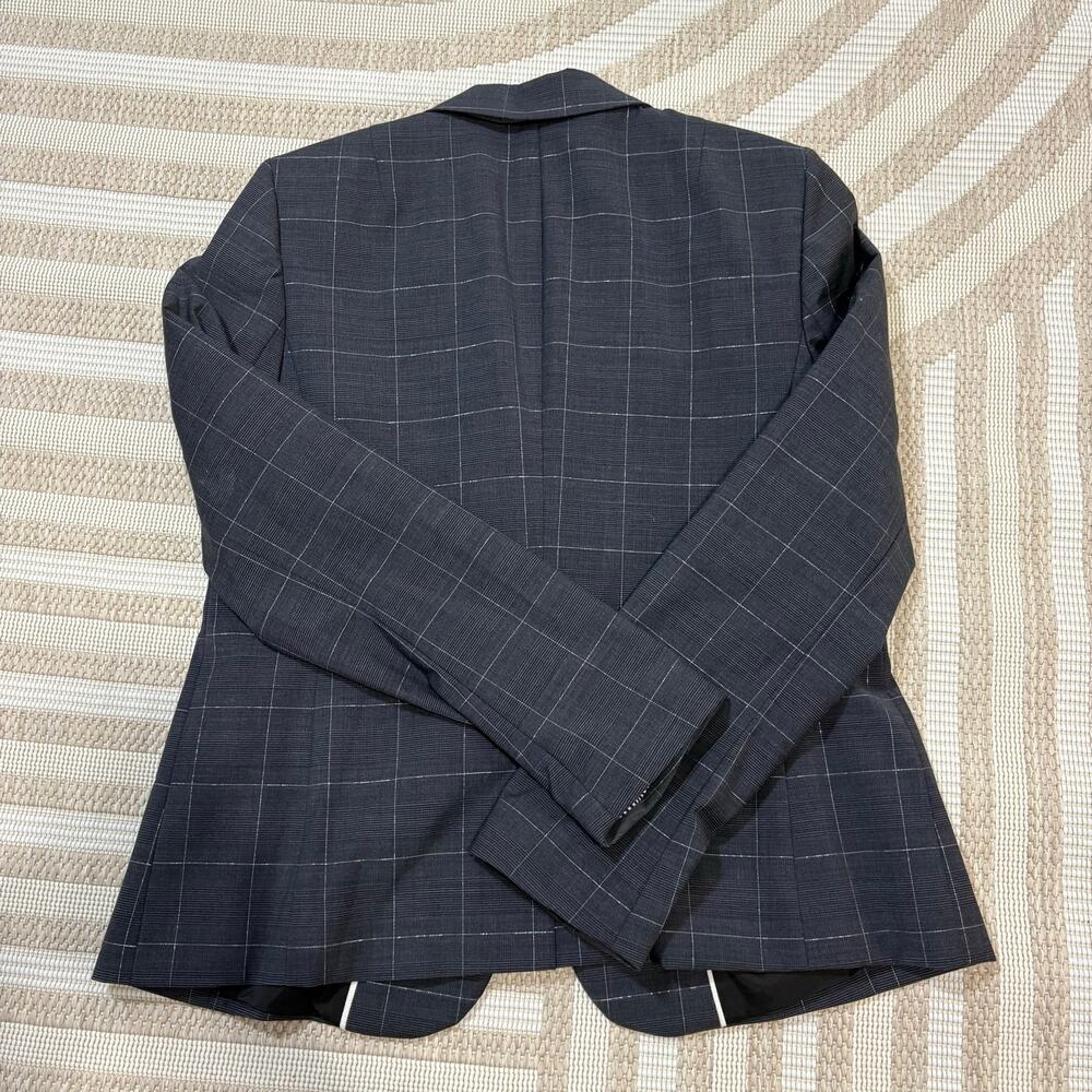 Banana Republic Women's 14 Gray Plaid Blazer Work Corporate Grunge - Picture 4 of 4